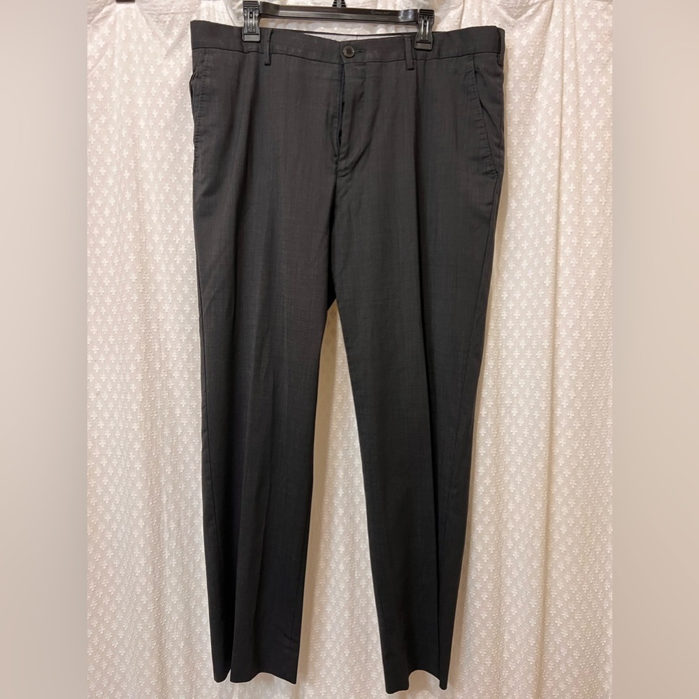 Hart Schaffner Marx Modern Fit Slacks‎ Wool Blend Dark Grey Men's Size 38x32